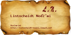 Lintscheidt Noémi névjegykártya
